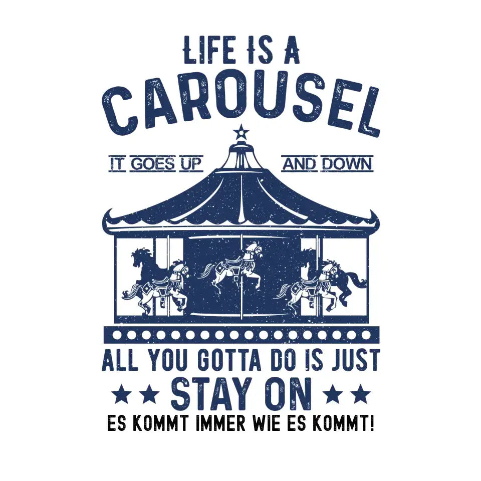 Life is a carousel • STICKER 20x20 cm (Aufkleber) - White / OneSize / ausgestanzter Sticker 20x20 cm (Aufkleber)
