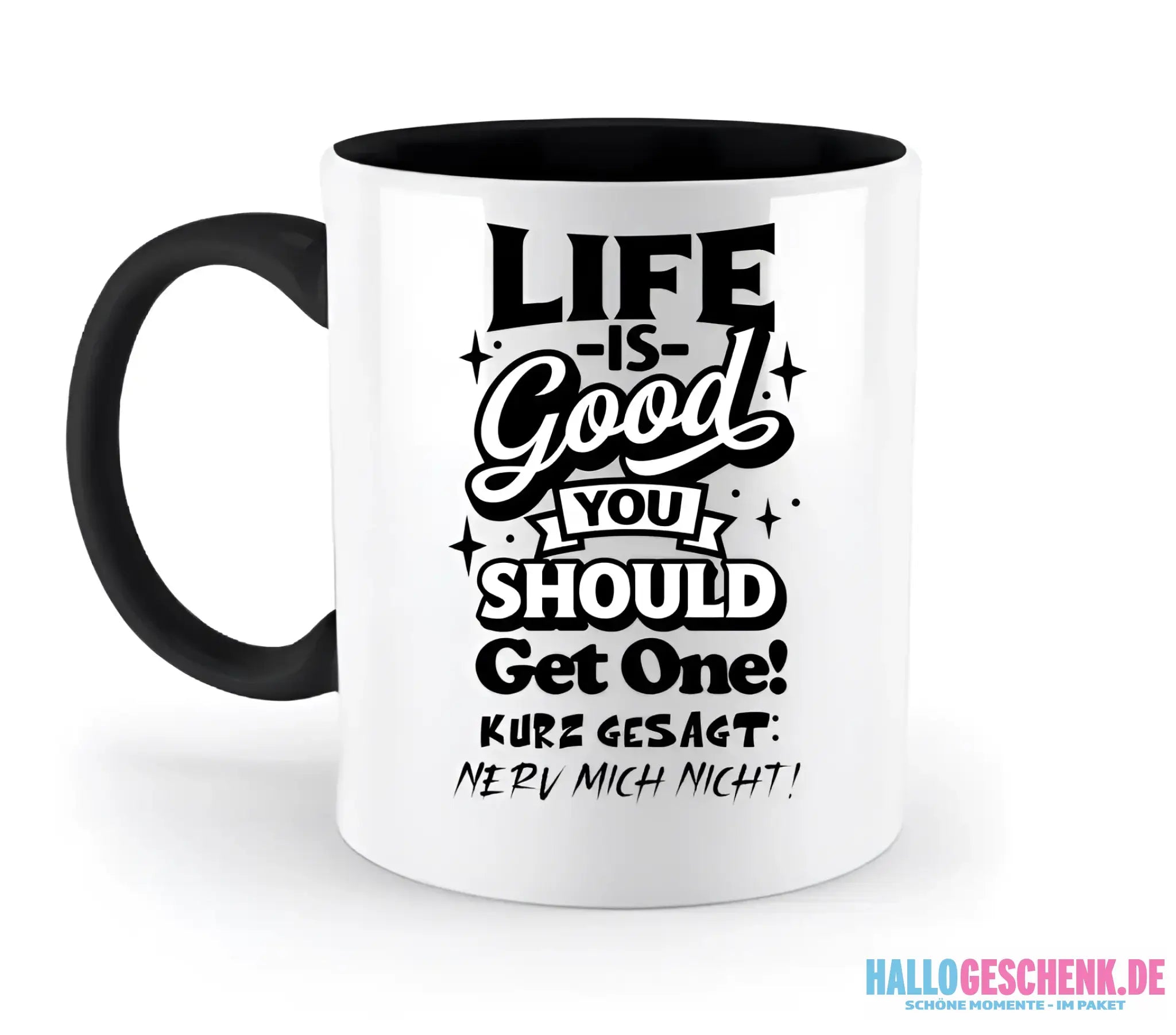 Life is good • zweifarbige Tasse • Exklusivdesign • personalisiert
