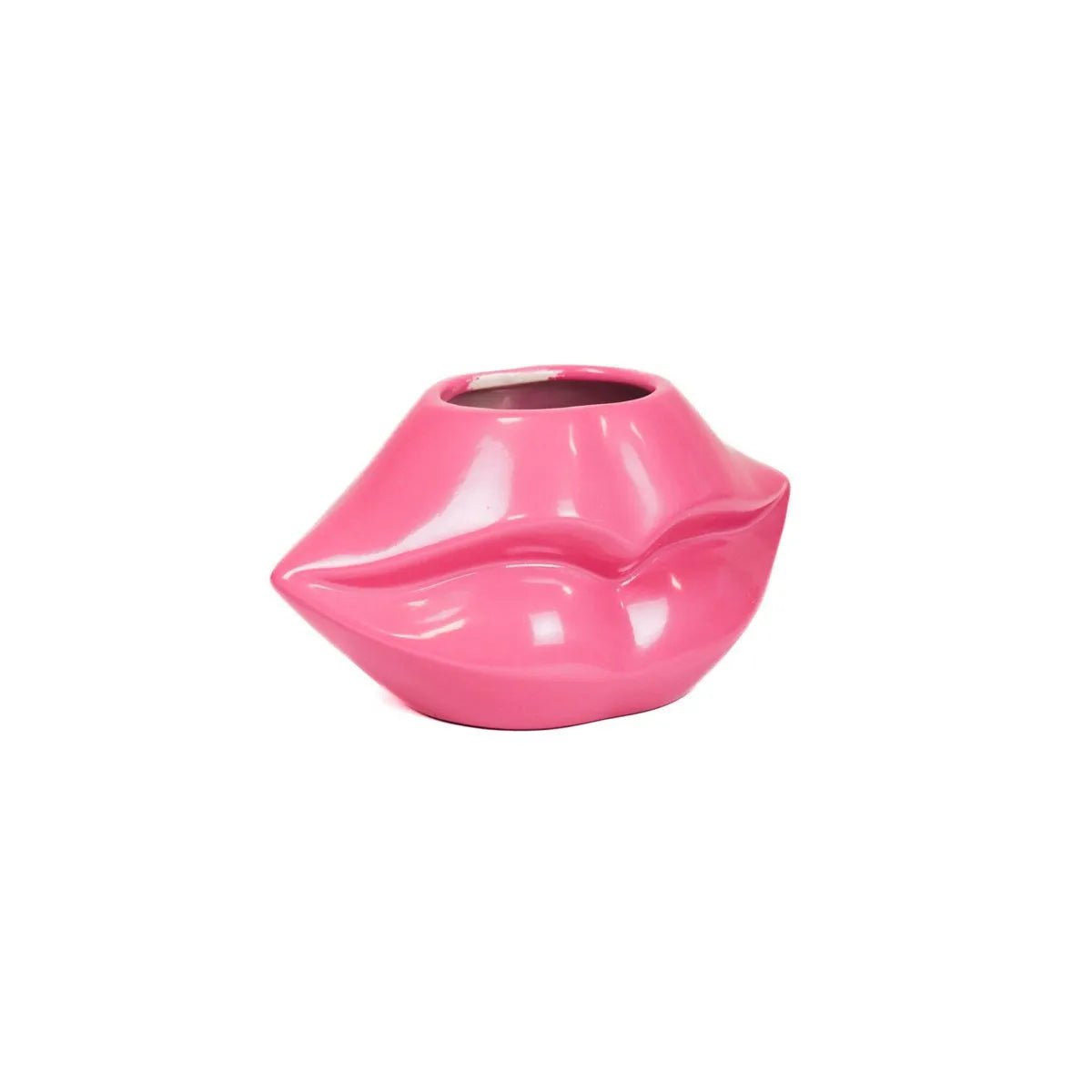 LIPS VASE: Topf - Lippe - Keramik - Neonrosa - 21x19x11cm • außergewöhnliche Dekoartikel von HalloGeschenk.de