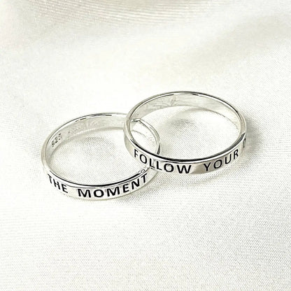 LIVE IN THE MOMENT Ring - 925 Sterling Silber Gravur Stempel Fingerring RG925-50