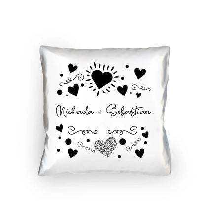Love Design 1-3 mit Wunschnamen (personalisierbare Motive) - Kissen 40x40 cm / White / 40cm-x-40cm - personalisierbare