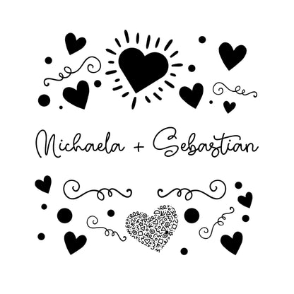 Love Design 1-3 mit Wunschnamen (personalisierbare Motive) - Sticker 20x20 cm (ausgestanzt) / White / OneSize