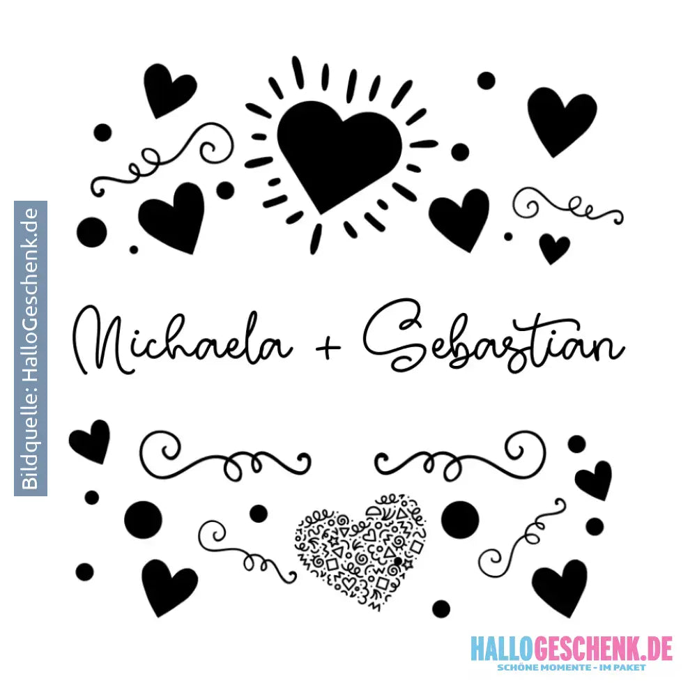 Love Design 1 • STICKER 20x20 cm (Aufkleber) - ausgestanzter Sticker 20x20 cm (Aufkleber) / White / OneSize - Customizer