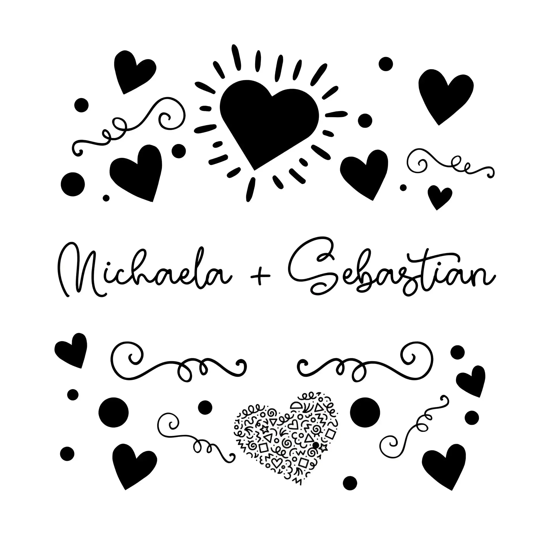 Love Design 1 • STICKER 20x20 cm (Aufkleber) - ausgestanzter Sticker 20x20 cm (Aufkleber) / White / OneSize - Customizer