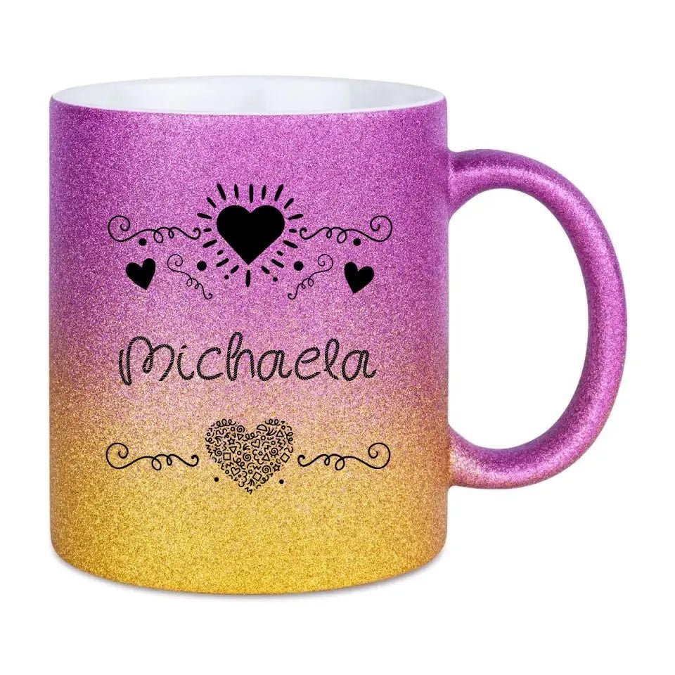 LOVE DESIGN 2 - Glitzertasse mit Farbverlauf