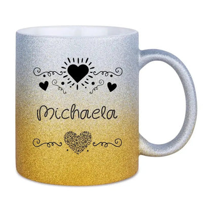 LOVE DESIGN 2 - Glitzertasse mit Farbverlauf