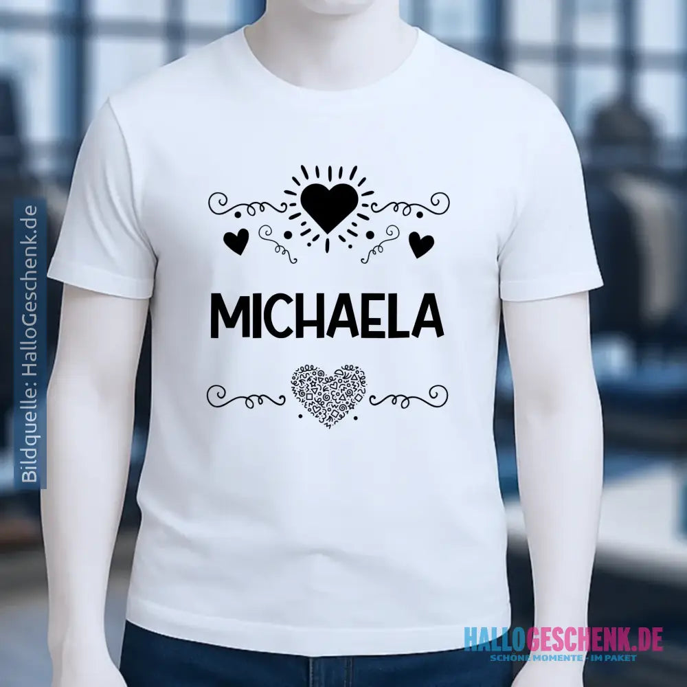 LOVE DESIGN 2 personaliserbar - Unisex Premium T-Shirt XS-5XL aus Bio-Baumwolle für Damen & Herren