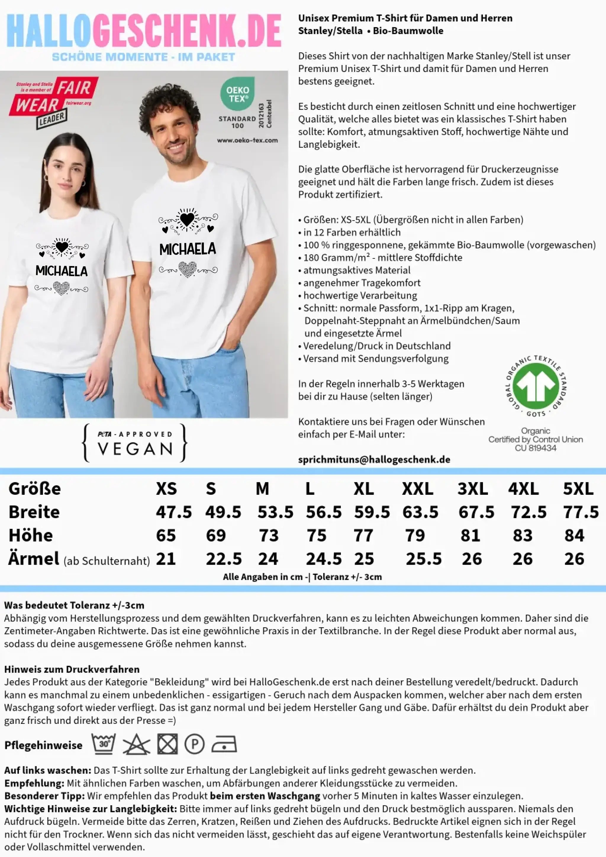 LOVE DESIGN 2 personaliserbar - Unisex Premium T-Shirt XS-5XL aus Bio-Baumwolle für Damen & Herren