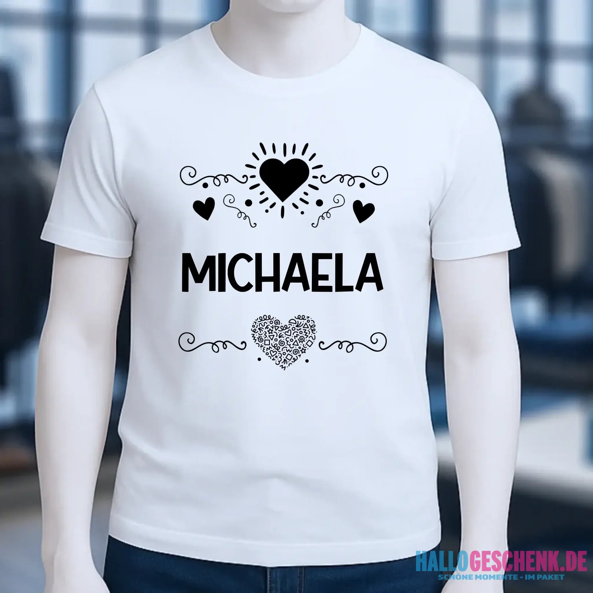 LOVE DESIGN 2 personaliserbar - Unisex Premium T-Shirt XS-5XL aus Bio-Baumwolle für Damen & Herren
