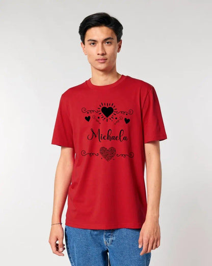 LOVE DESIGN 2 (personaliserbar) - Unisex Premium T - Shirt XS - 5XL aus Bio - Baumwolle für Damen & Herren - HalloGeschenk.de #geschenkideen# #personalisiert# #geschenk#