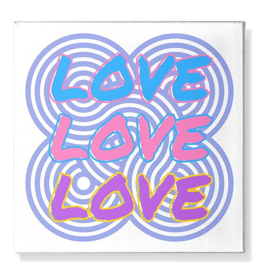 LOVE LOVE LOVE - Leinwand 50x50cm - HalloGeschenk.de #geschenkideen# #personalisiert# #geschenk#