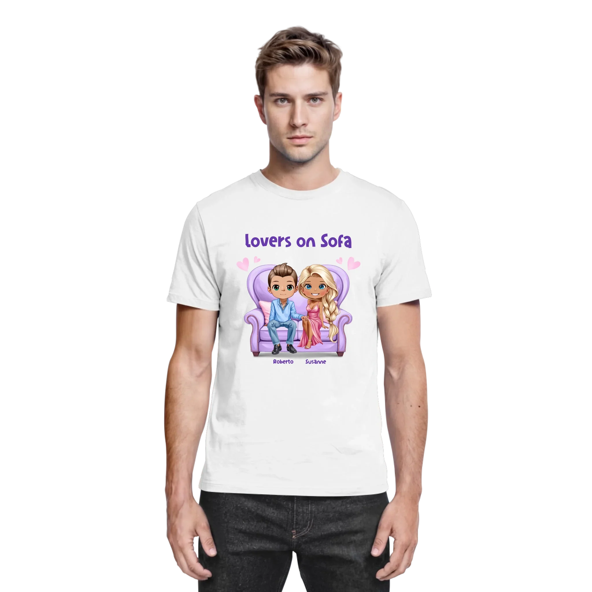 Lovers on Sofa: 2-4 Figuren (mw/mm/ww) • mehrere Artikel • ’Statement-Collection’ • Wunschtext • personalisierte