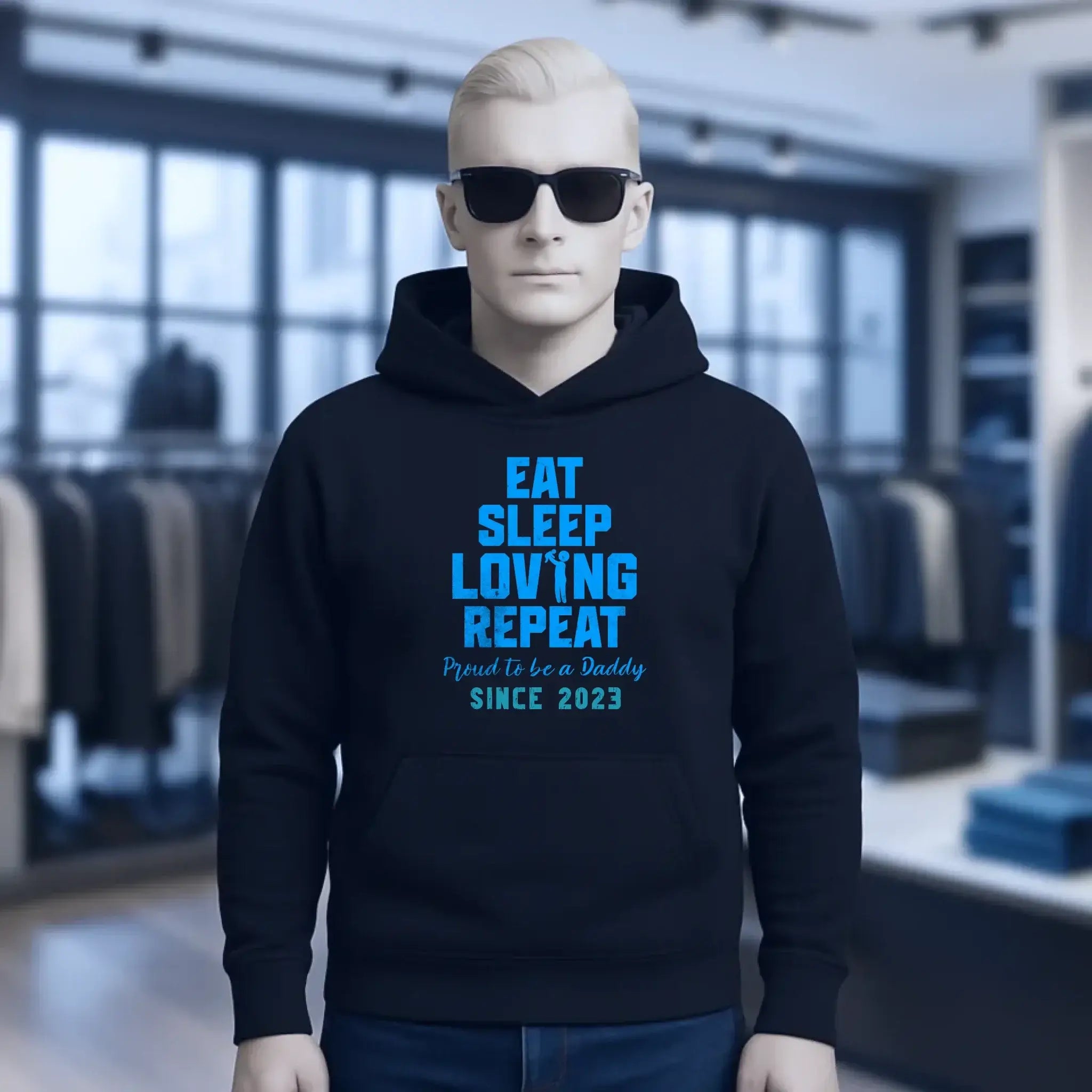 Loving Dad • Farbwahl + Wunschtext • Unisex Premium Hoodie XS-5XL aus Bio-Baumwolle für Damen & Herren • Exklusivdesign • personalisiert