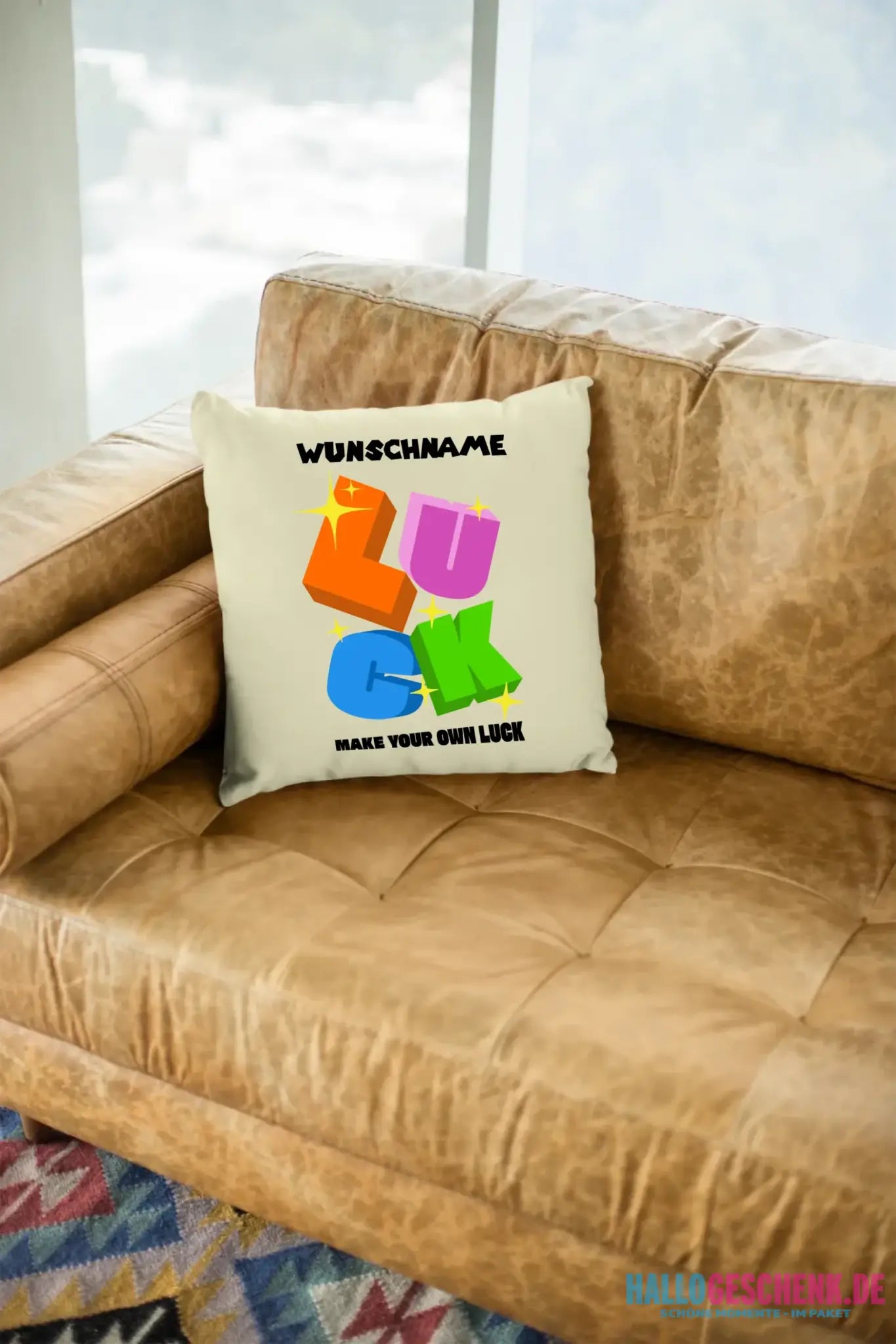 Luck + dein Name • Kissen 40x40 cm • personalisiert