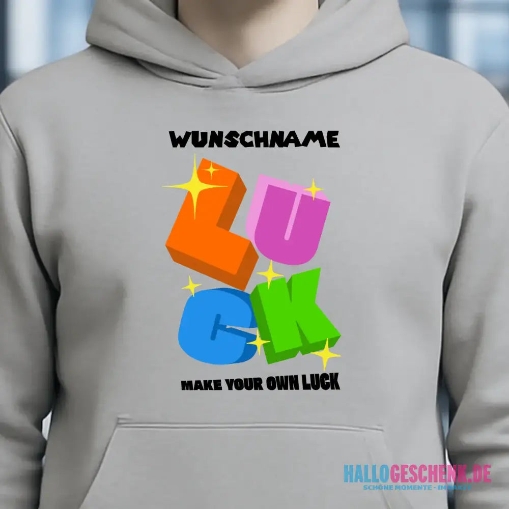 Luck + dein Name • Unisex Premium Hoodie XS-5XL aus Bio-Baumwolle für Damen & Herren • Exklusivdesign • personalisiert