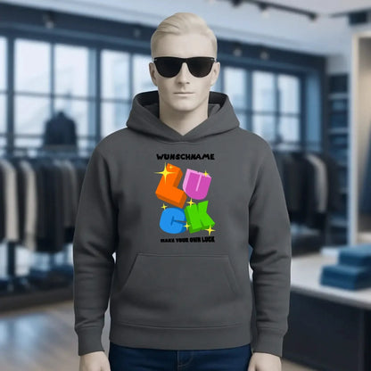 Luck + dein Name • Unisex Premium Hoodie XS-5XL aus Bio-Baumwolle für Damen & Herren • Exklusivdesign • personalisiert