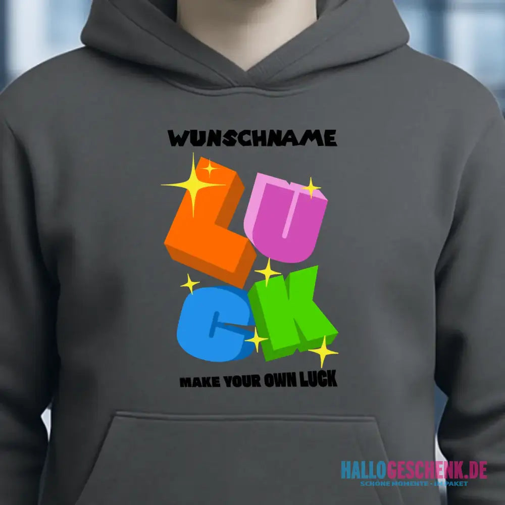 Luck + dein Name • Unisex Premium Hoodie XS-5XL aus Bio-Baumwolle für Damen & Herren • Exklusivdesign • personalisiert
