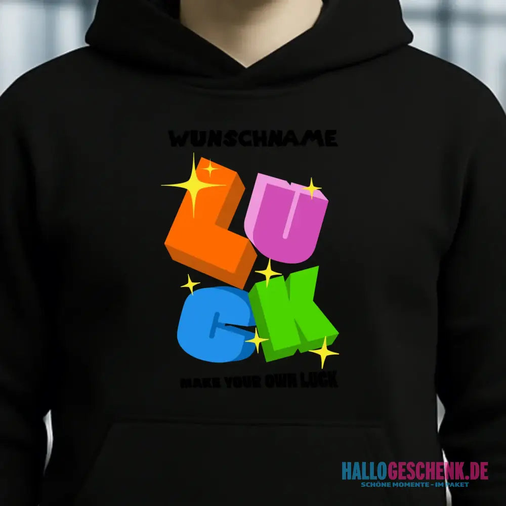 Luck + dein Name • Unisex Premium Hoodie XS-5XL aus Bio-Baumwolle für Damen & Herren • Exklusivdesign • personalisiert