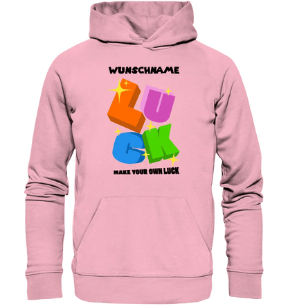 Luck + dein Name • Unisex Premium Hoodie XS - 5XL aus Bio - Baumwolle für Damen & Herren • Exklusivdesign • personalisiert von HalloGeschenk.de