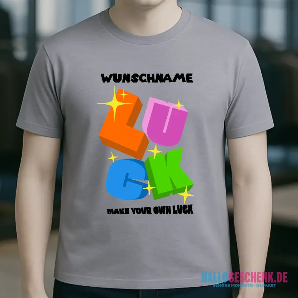 Luck + dein Name • Unisex Premium T-Shirt XS-5XL aus Bio-Baumwolle für Damen & Herren • Exklusivdesign • personalisiert