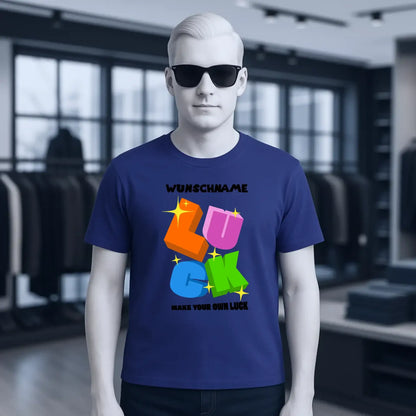 Luck + dein Name • Unisex Premium T-Shirt XS-5XL aus Bio-Baumwolle für Damen & Herren • Exklusivdesign • personalisiert