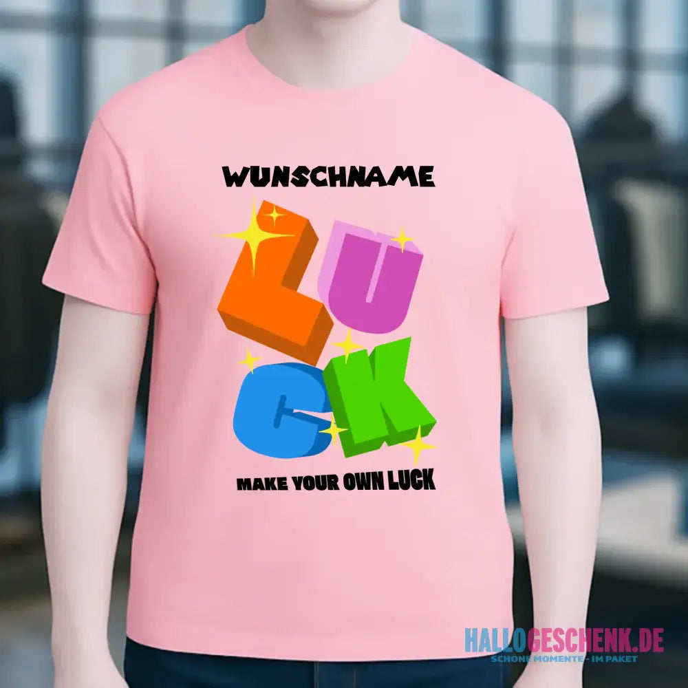 Luck + dein Name • Unisex Premium T-Shirt XS-5XL aus Bio-Baumwolle für Damen & Herren • Exklusivdesign • personalisiert