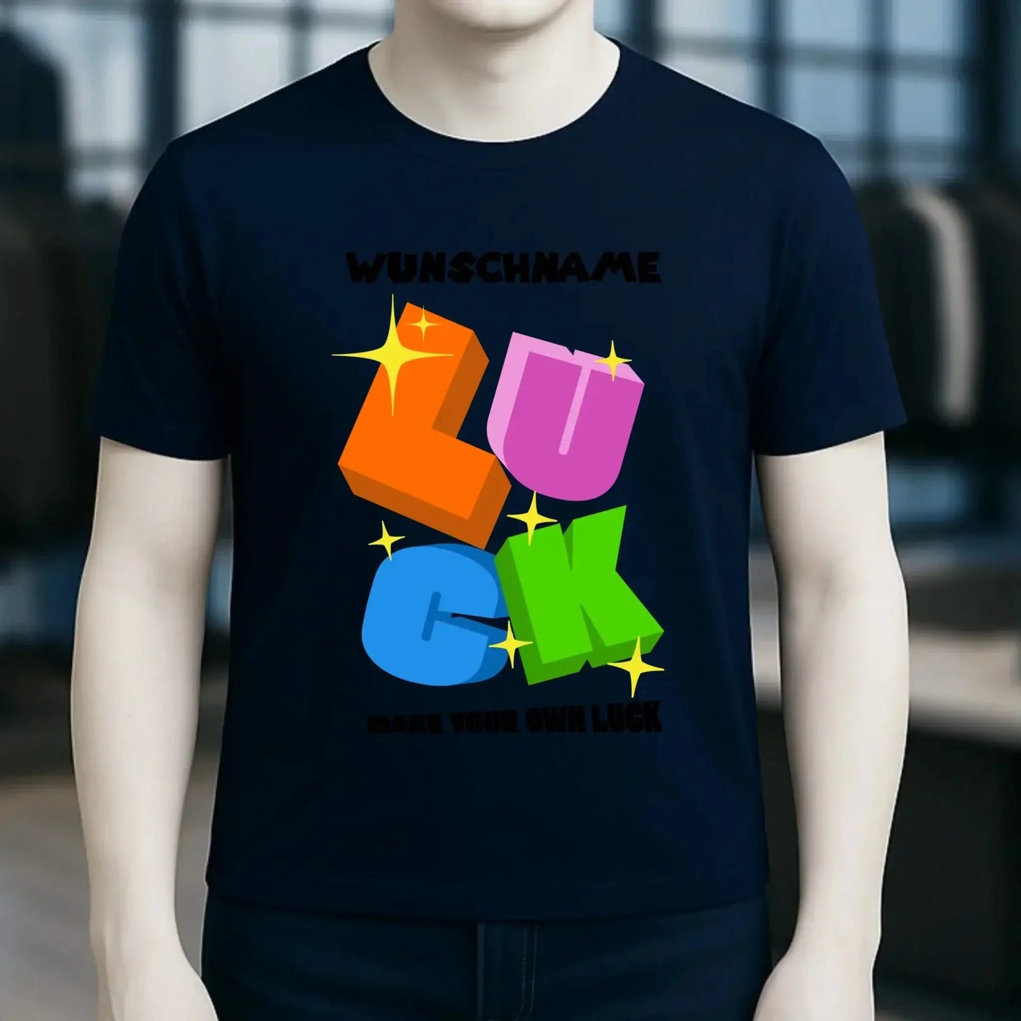 Luck + dein Name • Unisex Premium T-Shirt XS-5XL aus Bio-Baumwolle für Damen & Herren • Exklusivdesign • personalisiert