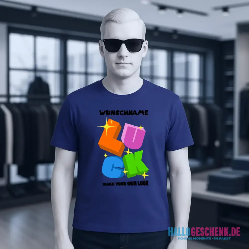 Luck + dein Name • Unisex Premium T-Shirt XS-5XL aus Bio-Baumwolle für Damen & Herren • Exklusivdesign • personalisiert