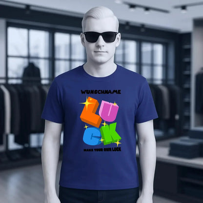 Luck + dein Name • Unisex Premium T-Shirt XS-5XL aus Bio-Baumwolle für Damen & Herren • Exklusivdesign • personalisiert