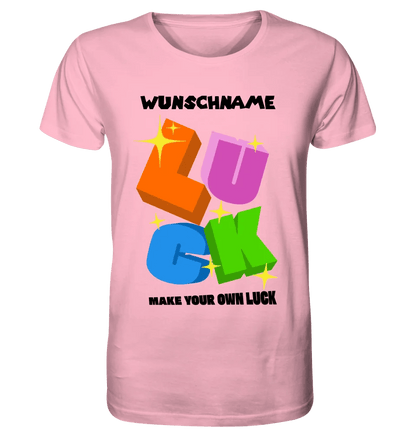 Luck + dein Name • Unisex Premium T-Shirt XS - 5XL aus Bio - Baumwolle für Damen & Herren • Exklusivdesign • personalisiert von HalloGeschenk.de