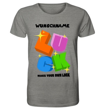 Luck + dein Name • Unisex Premium T-Shirt XS - 5XL aus Bio - Baumwolle für Damen & Herren • Exklusivdesign • personalisiert von HalloGeschenk.de