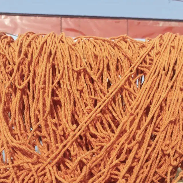 Luna-Leena Teppich rund orange – Baumwolle – 80ø cm – handgehäkelt in Nepal