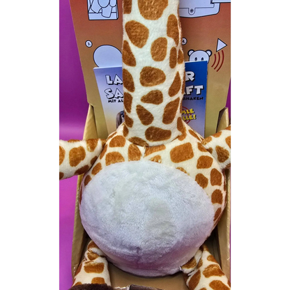 Lustige Laber-Giraffe GERTRUD, die alles nachplappert • tanzender Hals • inkl. Batterien • 9x30 cm • Labertiere