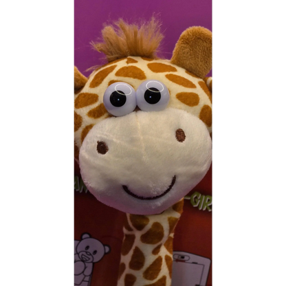 Lustige Laber-Giraffe GERTRUD, die alles nachplappert • tanzender Hals • inkl. Batterien • 9x30 cm • Labertiere