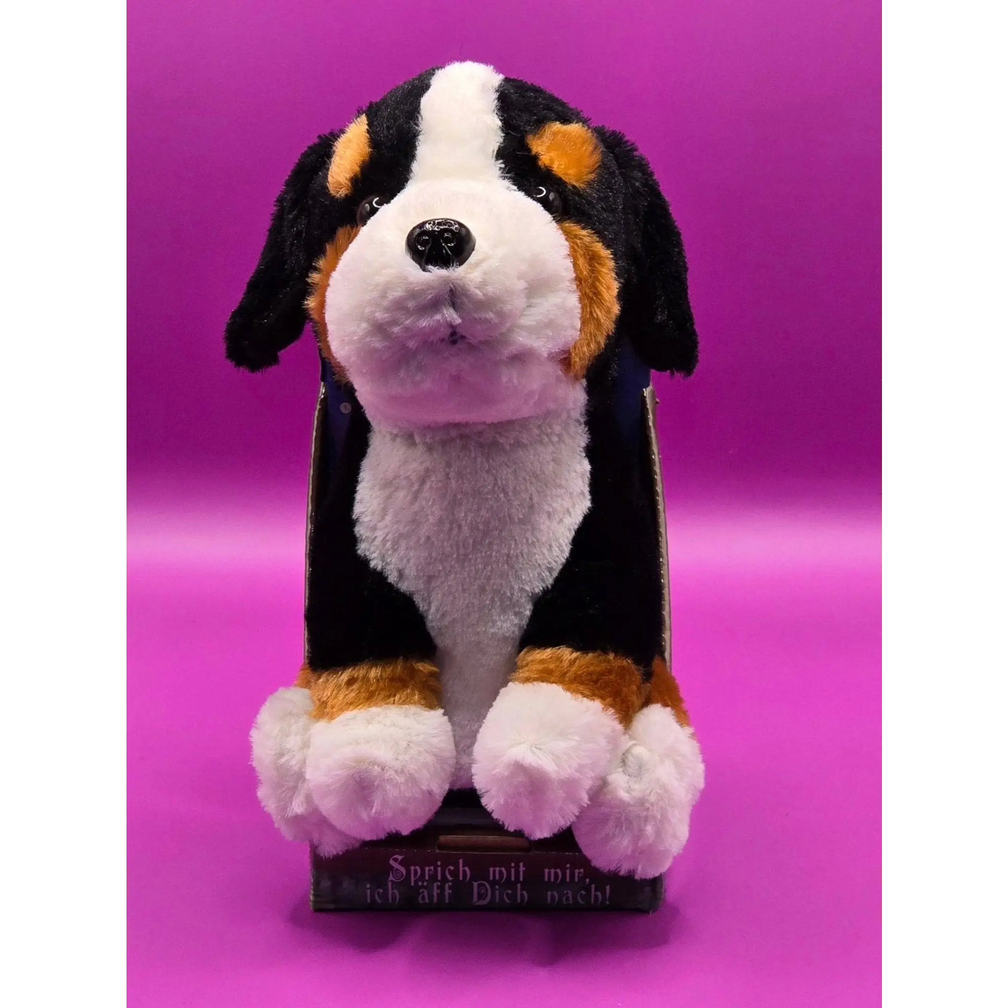 Lustiger Laber-Berner-Sennenhund ROCKY, der alles nachplappert • inkl. Batterien • 12,5x15x19,5 cm • Labertiere