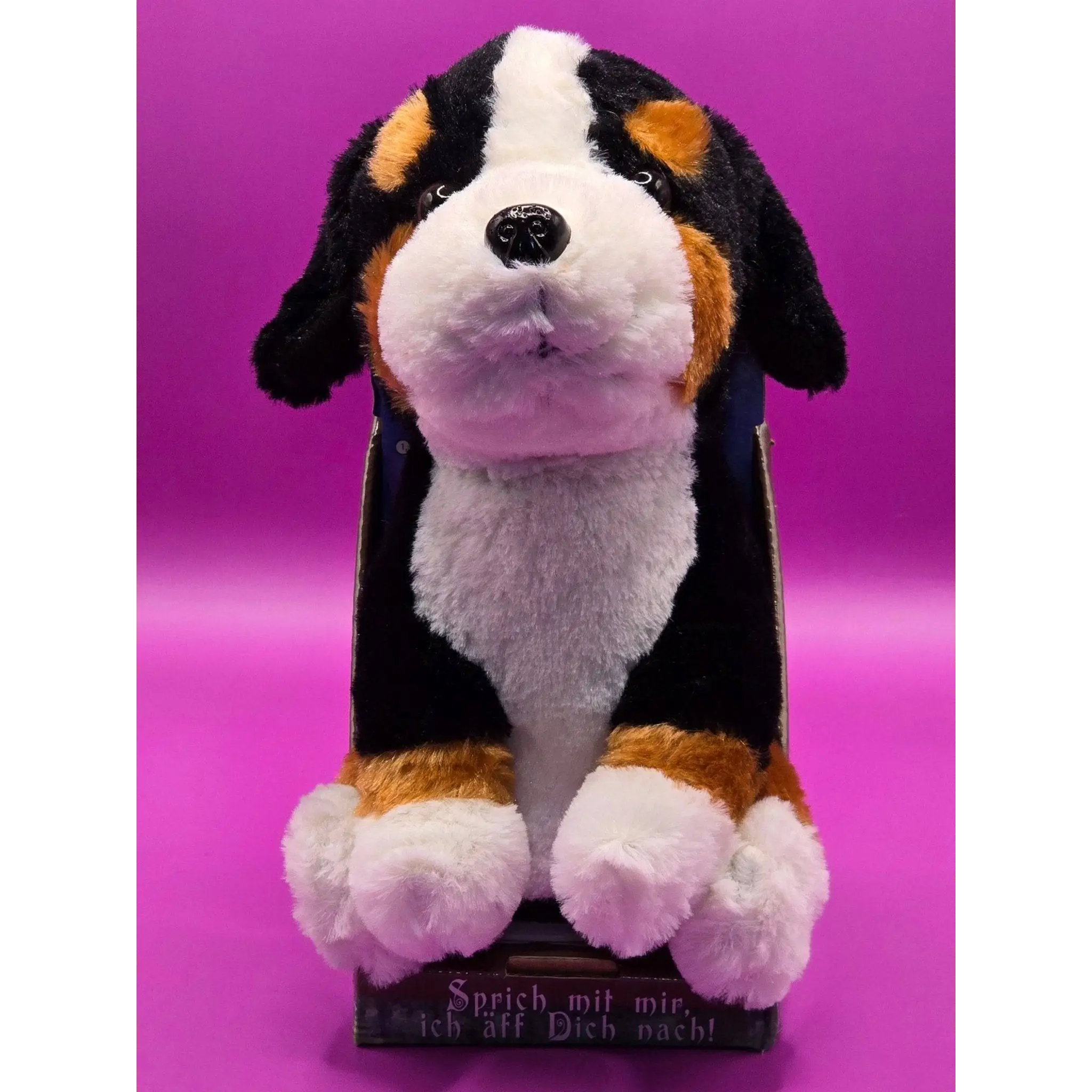 Lustiger Laber-Berner-Sennenhund ROCKY, der alles nachplappert • inkl. Batterien • 12,5x15x19,5 cm • Labertiere