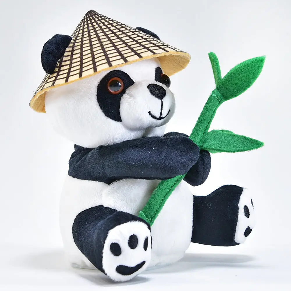 Lustiger Laber-Panda BAO BAO der alles nachplappert • inkl. Hut und Bambus • 14,5x12x18 cm • Labertiere - Labertiere