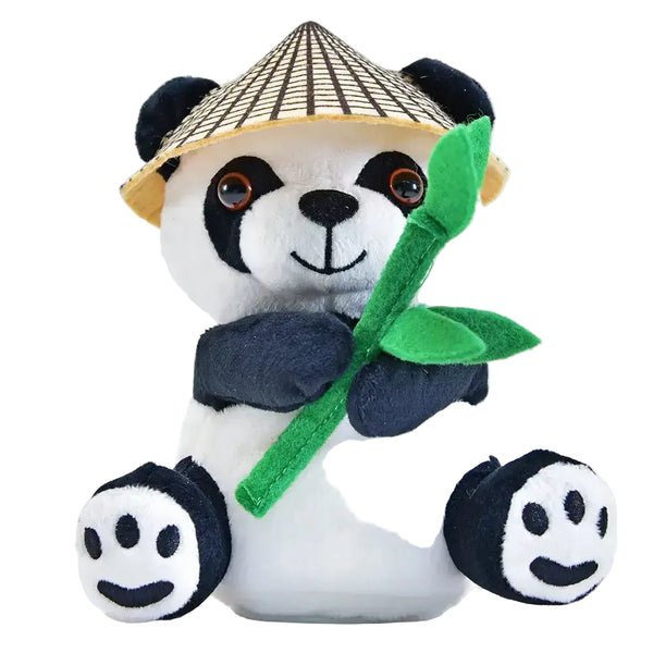 Lustiger Laber-Panda BAO der alles nachplappert • inkl. Hut und Bambus • 14,5x12x18 cm • Labertiere