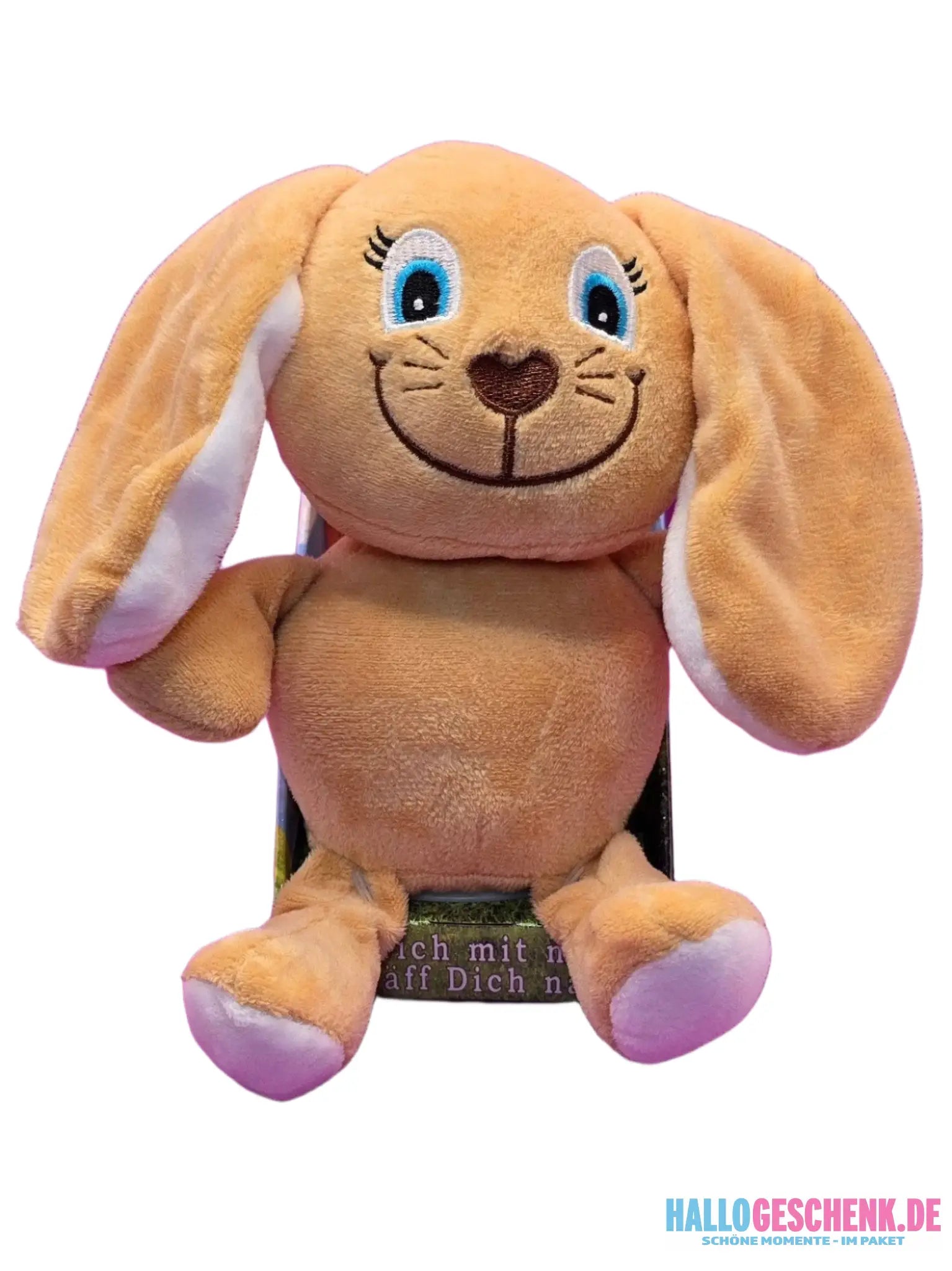Lustiger Laber-Schlappohrhase SOCKE, der alles nachplappert • 15x10x17 cm • Labertiere