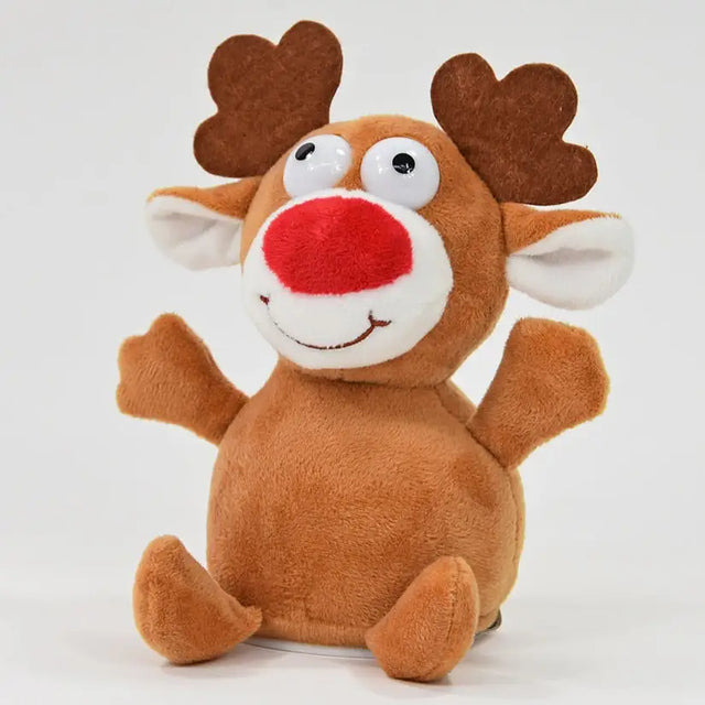 Lustiges Laber-Rentier RUDOLPH das alles nachplappert • inkl. Batterien • 16x11,5x18,5 cm • Labertiere - Labertiere