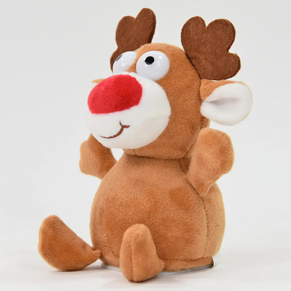 Lustiges Laber-Rentier RUDOLPH das alles nachplappert • inkl. Batterien • 16x11,5x18,5 cm • Labertiere - Labertiere