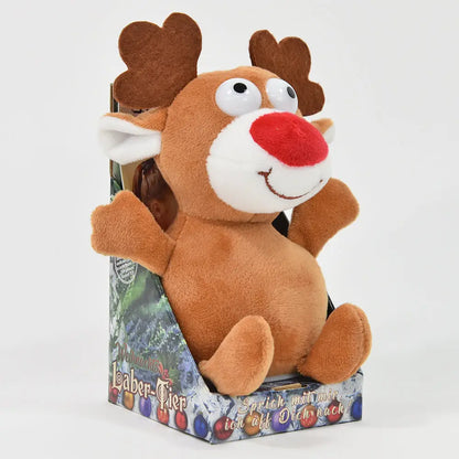 Lustiges Laber-Rentier RUDOLPH das alles nachplappert • inkl. Batterien • 16x11,5x18,5 cm • Labertiere - Labertiere