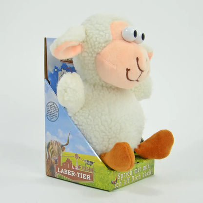Lustiges Laber-Schaf BUBI das alles nachplappert • ca. 18x12x17 cm • Labertiere - Labertiere