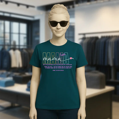 MAMA: Multitalentierte Alltagsheldin mit Ausdauer + Wunschname + Botschaft • Ladies Premium T-Shirt XS-2XL aus Bio-Baumwolle für Damen • Exklusivdesign • personalisiert