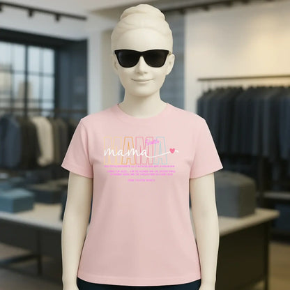 MAMA: Multitalentierte Alltagsheldin mit Ausdauer + Wunschname + Botschaft • Ladies Premium T-Shirt XS-2XL aus Bio-Baumwolle für Damen • Exklusivdesign • personalisiert