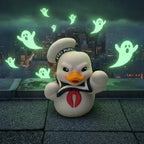 Weiße pvc gummiente designed als stay puft marshmallow man mit Marine seglerhut und rotem band ghostbusters tubbz