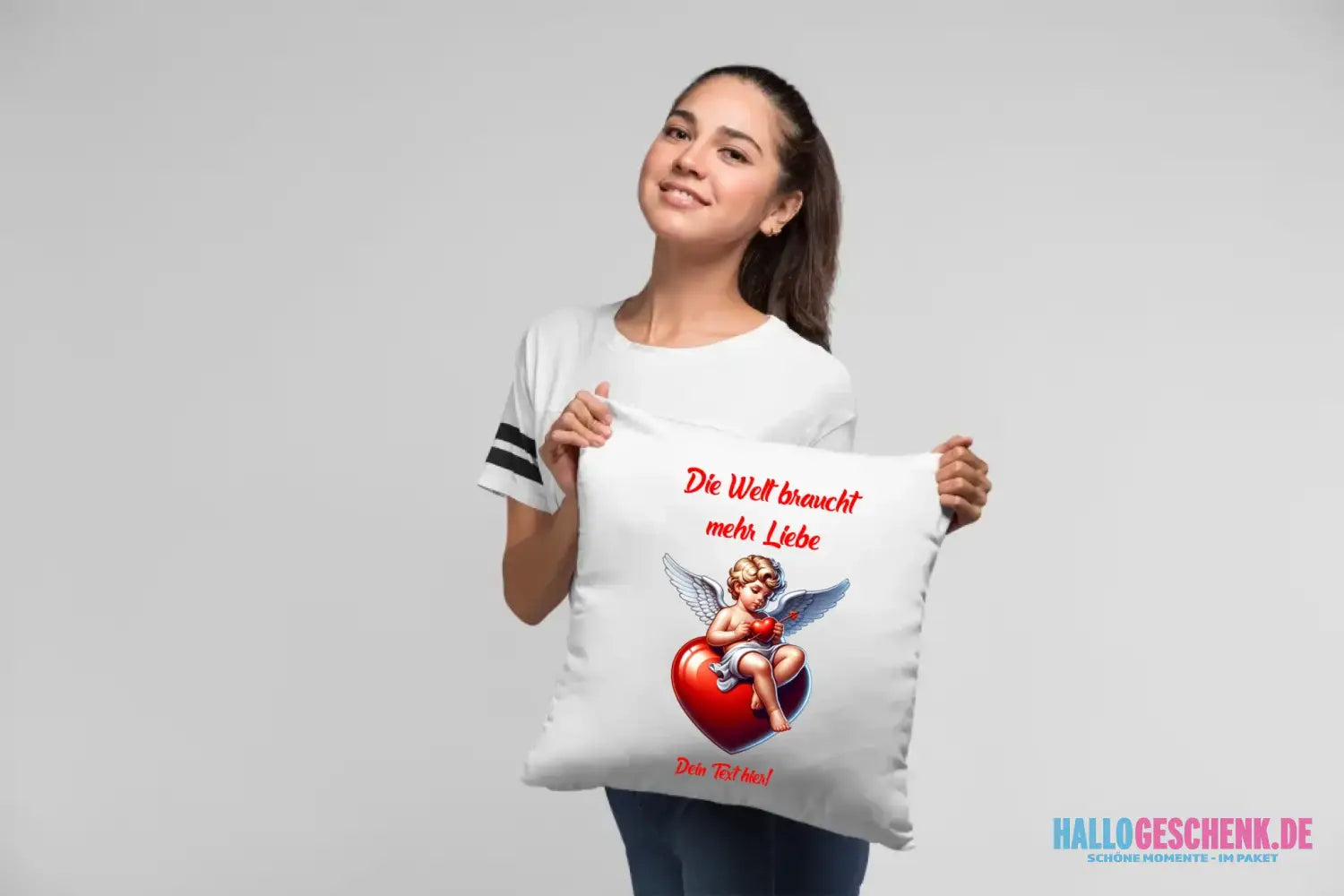 Mehr Liebe • Valentinstag • Kissen 40x40 cm • personalisiert