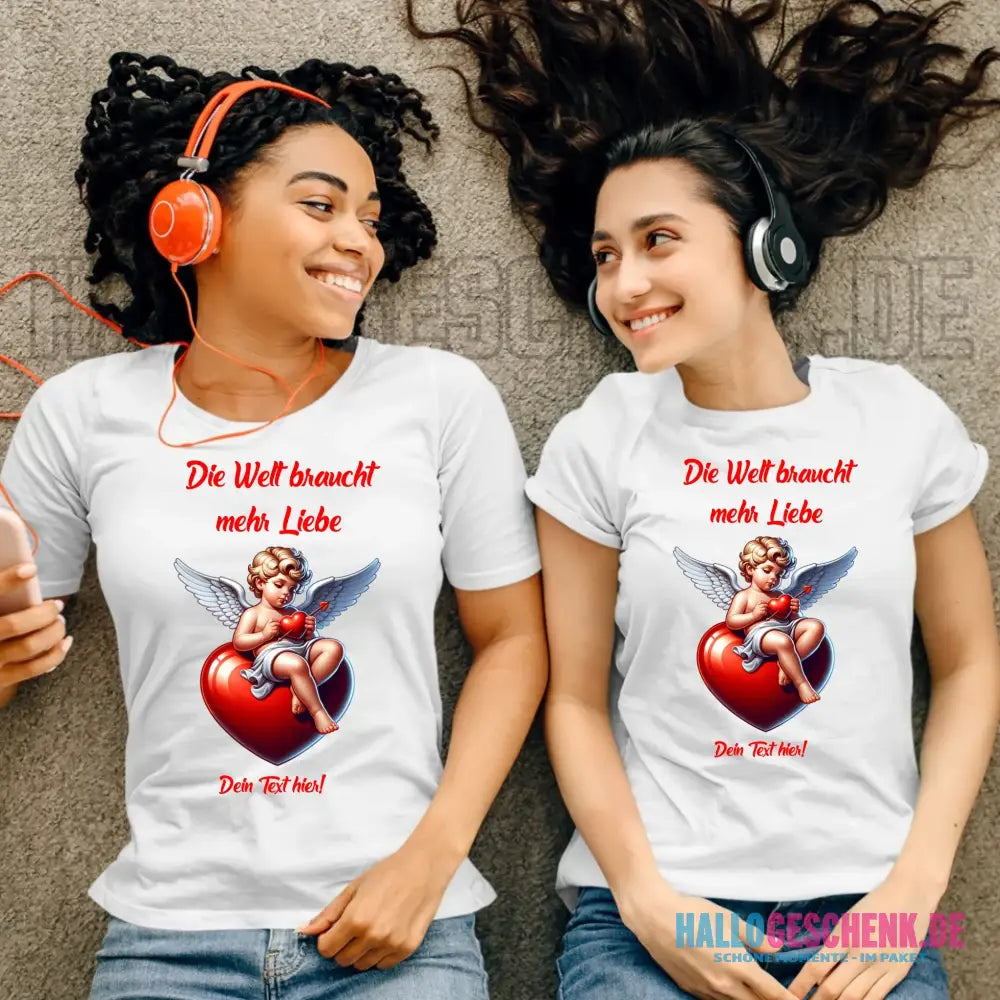 Mehr Liebe • Valentinstag • Ladies Premium T-Shirt XS-2XL aus Bio-Baumwolle für Damen • Exklusivdesign • personalisiert