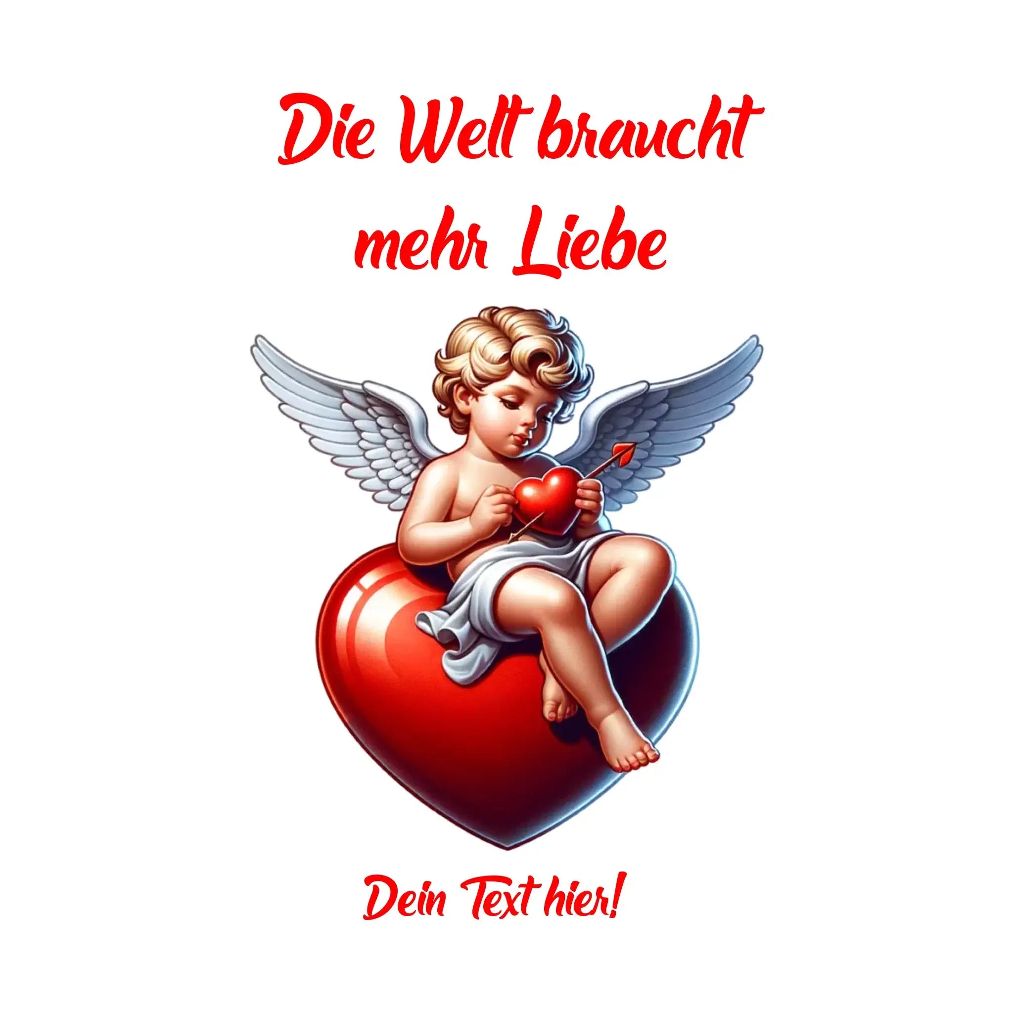 Mehr Liebe • Valentinstag • Sticker • 20x20cm • ausgestanzt mit weißem Rand • personalisiert