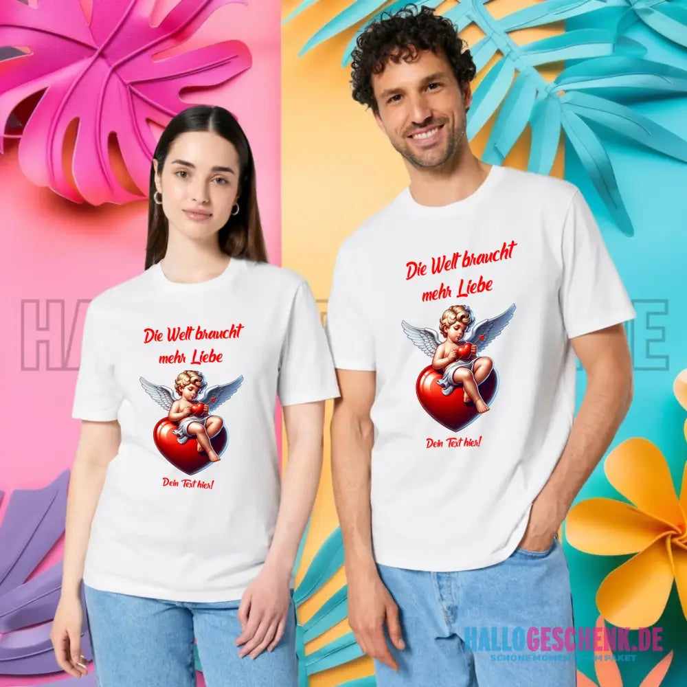 Mehr Liebe • Valentinstag • Unisex Premium T-Shirt XS-5XL aus Bio-Baumwolle für Damen & Herren • Exklusivdesign • personalisiert